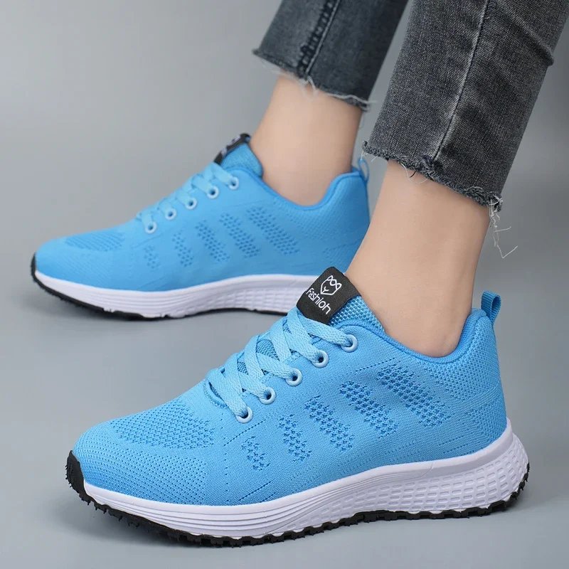 Women Summer Footwear Fashion Tennis Flat Bottomed Comfortable Mesh Outdoor Breathable Leisure Running Sneakers Vulcanized Shoes