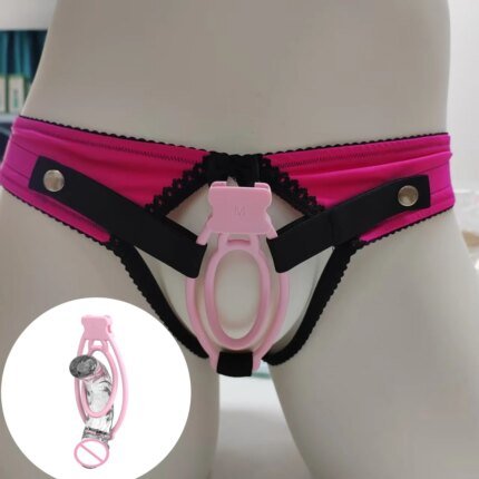 FuFu Clip-On Panties Wearable Bondage Cock Cage Male Chastity Cage Gay Sissy Mimic Female Lower Bodies Adult Sex Toys Abstinence