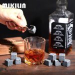 9Pcs Natural Granite Whisky Stones Ice Cubes Cooler Reusable Chilling Stones Wine Beer Drinks Rocks Gift Set Bar Accessories - Image 2