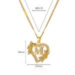 Zircon Flower Heart Initials Necklaces For Women Stainless Steel Heart Lover Gold Color Letter Chain Collar Necklace Jewelry - Image 6