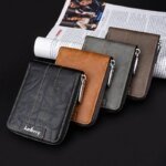 2024 Men PU Leather Short Wallet Male Luxury Zipper Coin Purse Card Holders Pocket Rfid Business Wallets Gifts for Dad Money Bag