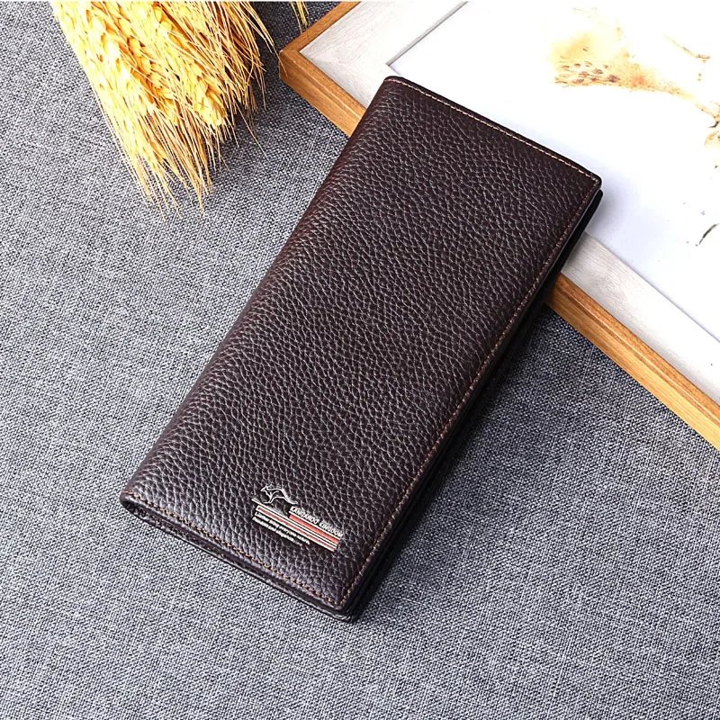 Men wallets genuine leather long credit card holder purse brand wallet