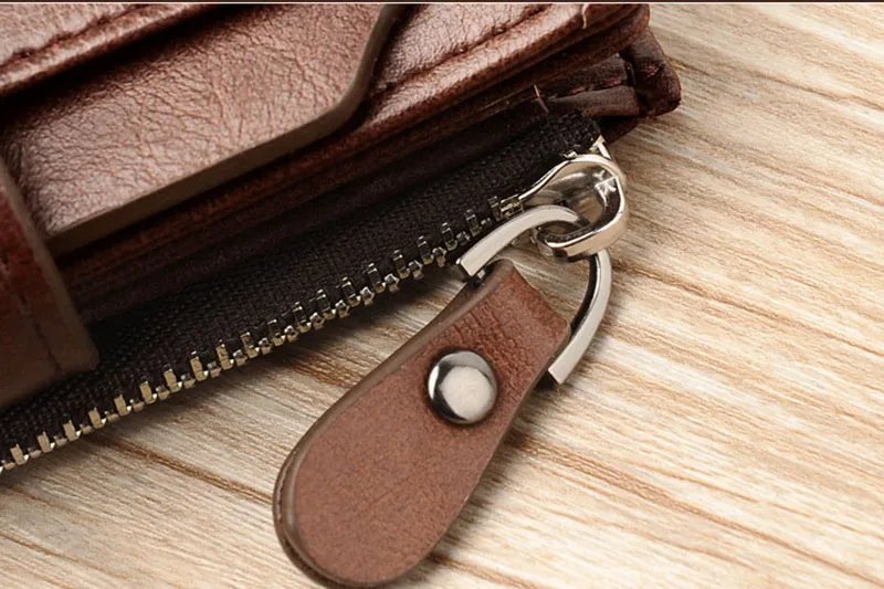 Leather Men's Wallet Luxury Short RFID Card Holder for Men Zipper Coin Purse Portable Male Wallets Billfold Leather Men's Wallet Luxury Short RFID Card Holder for Men Zipper Coin Purse Portable Male Wallets Billfold