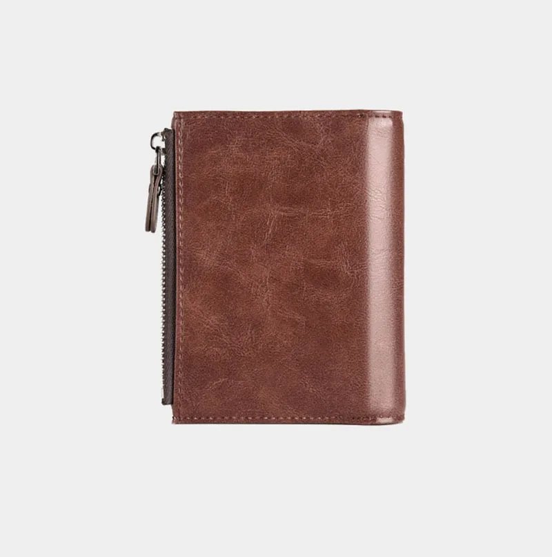 Leather Men's Wallet Luxury Short RFID Card Holder for Men Zipper Coin Purse Portable Male Wallets Billfold Leather Men's Wallet Luxury Short RFID Card Holder for Men Zipper Coin Purse Portable Male Wallets Billfold