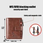 Leather Men's Wallet Luxury Short RFID Card Holder for Men Zipper Coin Purse Portable Male Wallets Billfold - Image 5