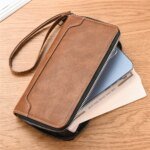 Men's PU Leather Long Wallet Large Capacity Phone Bags Multi Card Business Clutch Bags Male Travel Zipper Coin Purses - Image 3