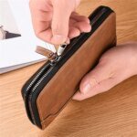 Men's PU Leather Long Wallet Large Capacity Phone Bags Multi Card Business Clutch Bags Male Travel Zipper Coin Purses - Image 4