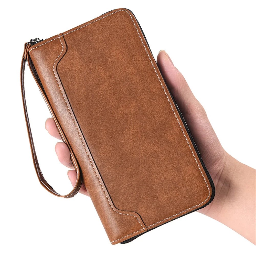 Men's PU Leather Long Wallet Large Capacity Phone Bags Multi Card Business Clutch Bags Male Travel Zipper Coin Purses Men's PU Leather Long Wallet Large Capacity Phone Bags Multi Card Business Clutch Bags Male Travel Zipper Coin Purses