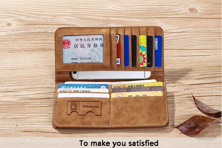 Hot Sale New Men's Leather Wallet ID Card Holder Purse Checkbook Long Clutch Bifold Business Money Bag Man