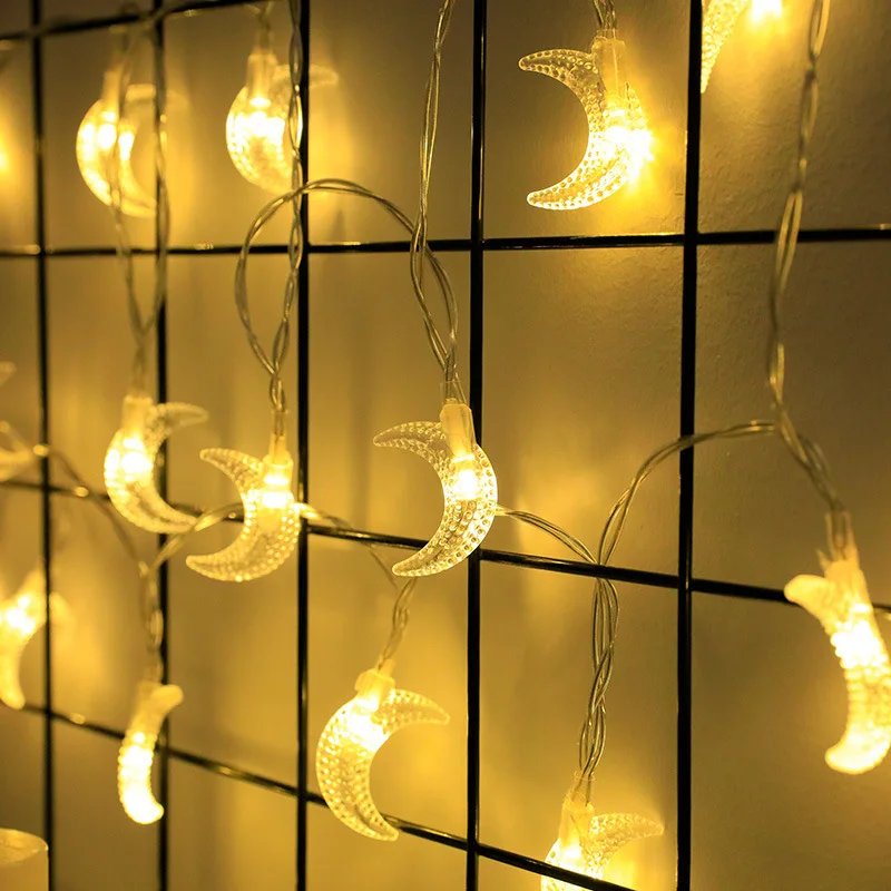 1-10M Led String Lights moon star lamp Eid Moon Star decoration Hanging String light luminous Star Moon ramadan home decoration