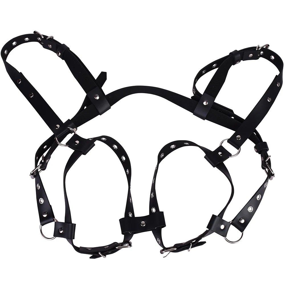 QKKQ Black Leather Strap On Belt Sex Toys Chest Bind For Women Pleasure Breast Bondage BDSM Sexy Products Adult Play Accessories