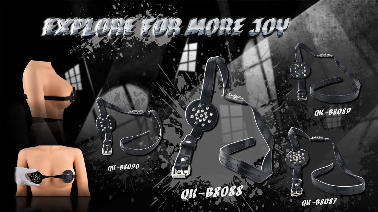 QKKQ Black Leather Strap On Belt Sex Toys Chest Bind For Women Pleasure Breast Bondage BDSM Sexy Products Adult Play Accessories