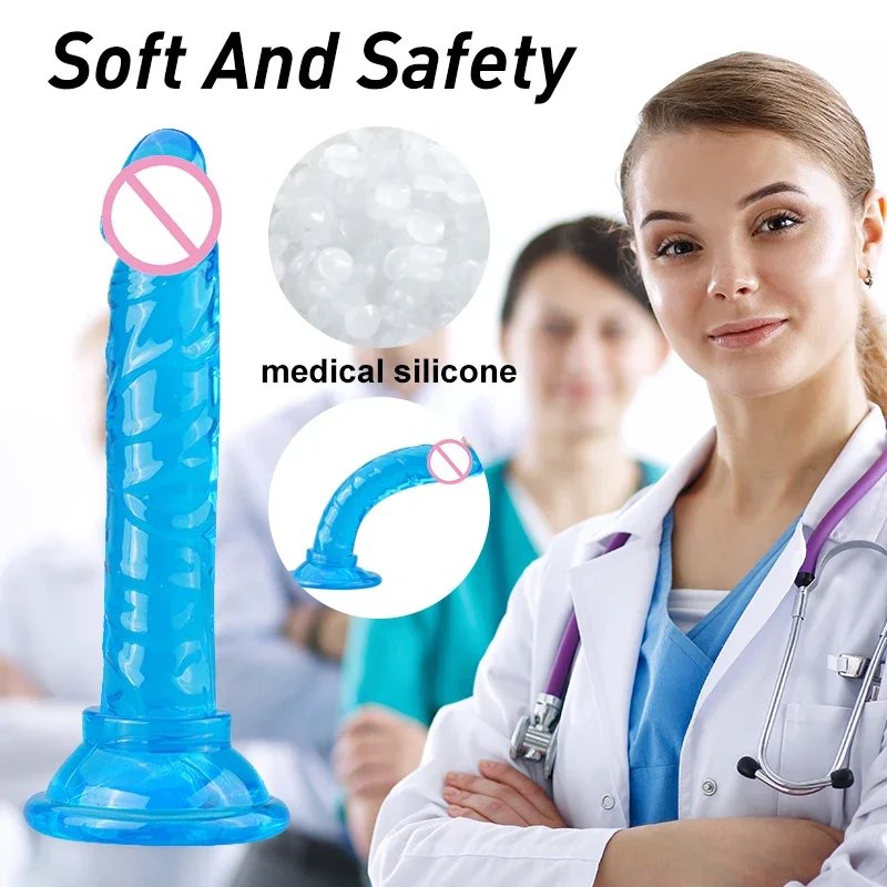 Translucent Soft Dildos Realistic Jelly Dildos 5 Color Option Small Dildo Simulation Penis Mini Dildo Toy Sex Toys for Woman