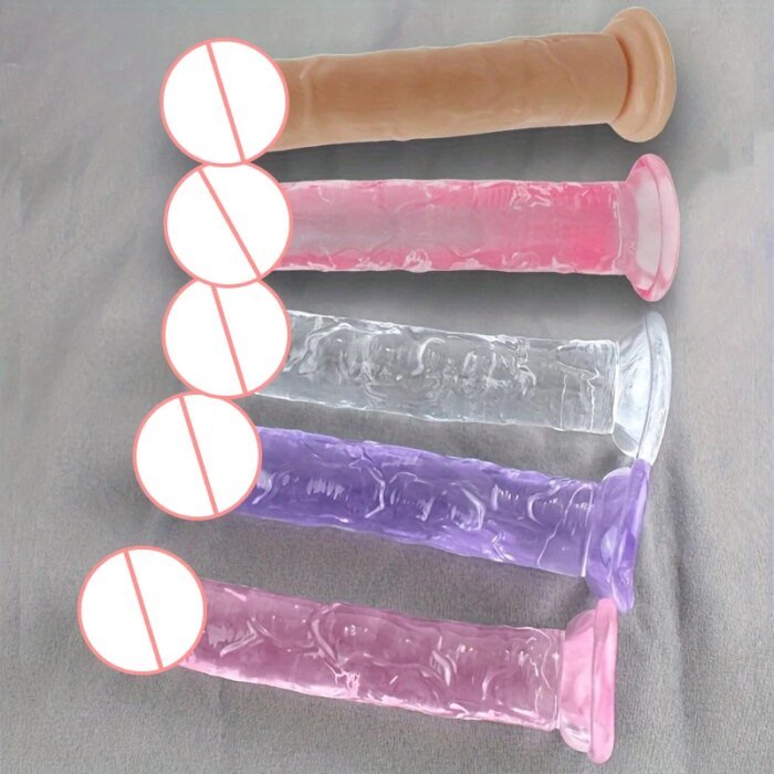 Manual Simulation Soft Dildo in Multi-color - Suction Cup Dildo for Women