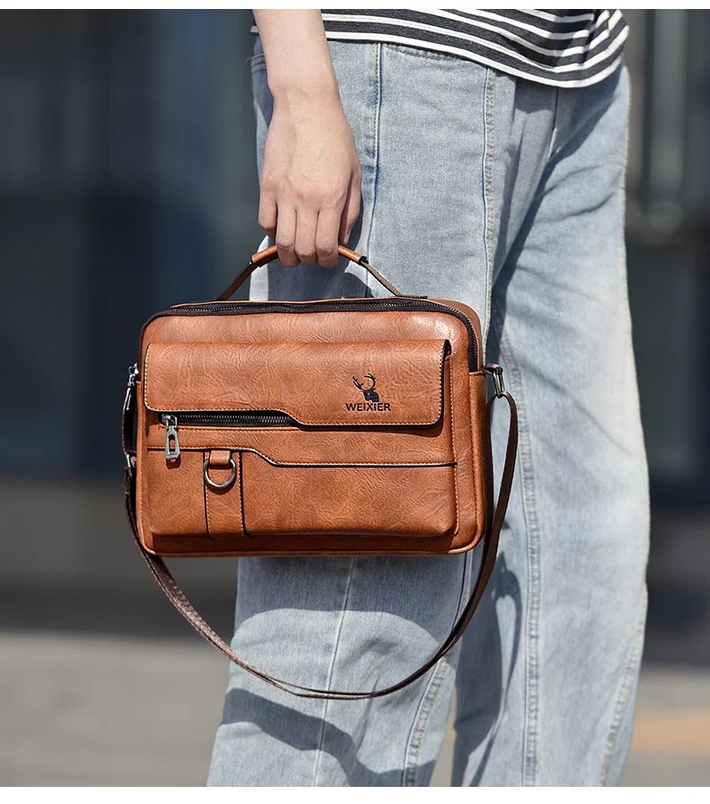 2021 New Men's Messenger Bag Brand designer PU Leather Retro Large-capacity Shoulder Bag Man Handbag Travel Backpack Sac à main 2021 New Men's Messenger Bag Brand designer PU Leather Retro Large-capacity Shoulder Bag Man Handbag Travel Backpack Sac à main