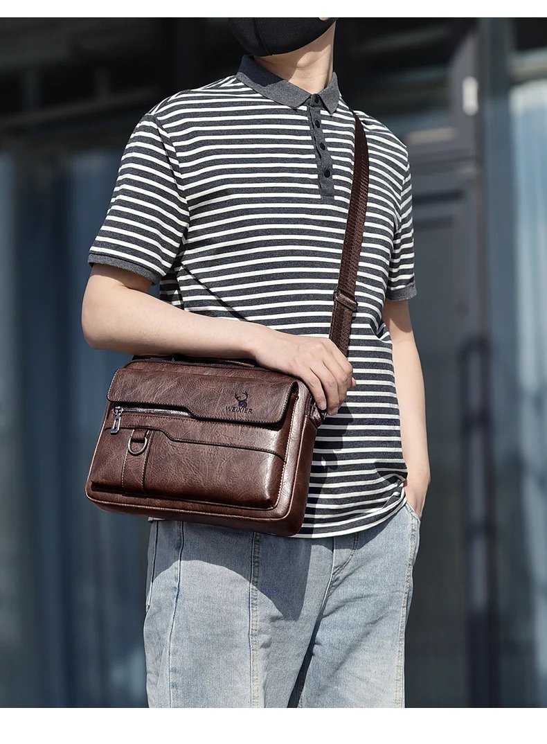 2021 New Men's Messenger Bag Brand designer PU Leather Retro Large-capacity Shoulder Bag Man Handbag Travel Backpack Sac à main 2021 New Men's Messenger Bag Brand designer PU Leather Retro Large-capacity Shoulder Bag Man Handbag Travel Backpack Sac à main