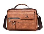 2021 New Men's Messenger Bag Brand designer PU Leather Retro Large-capacity Shoulder Bag Man Handbag Travel Backpack Sac à main - Image 5