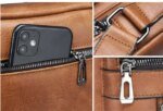 2021 New Men's Messenger Bag Brand designer PU Leather Retro Large-capacity Shoulder Bag Man Handbag Travel Backpack Sac à main - Image 4