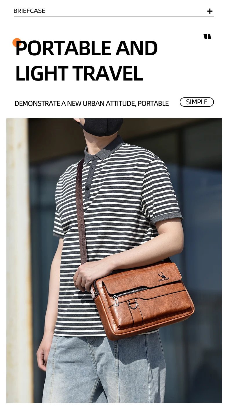 2021 New Men's Messenger Bag Brand designer PU Leather Retro Large-capacity Shoulder Bag Man Handbag Travel Backpack Sac à main 2021 New Men's Messenger Bag Brand designer PU Leather Retro Large-capacity Shoulder Bag Man Handbag Travel Backpack Sac à main