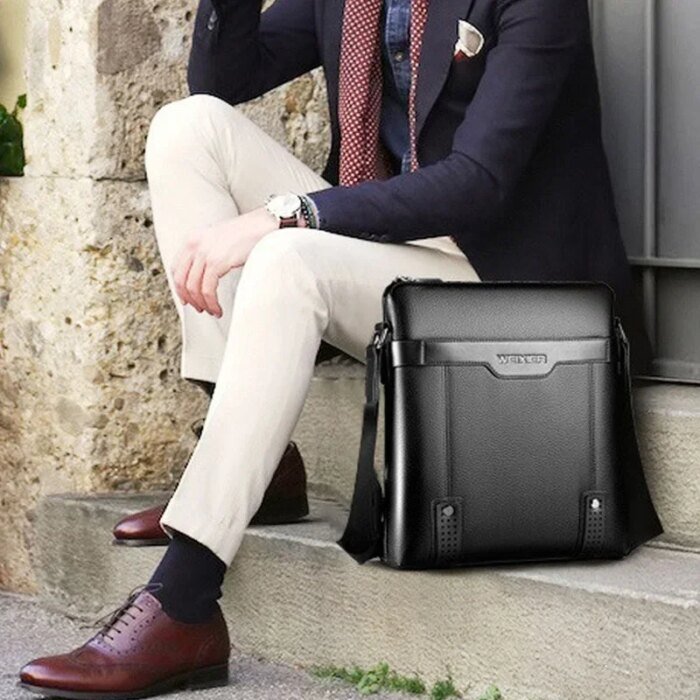 New Fashion Men Tote Bags PU Leather Famous Brand Men Messenger Bag with Clutch Male Cross Body Shoulder Business Bags for Men - Image 6