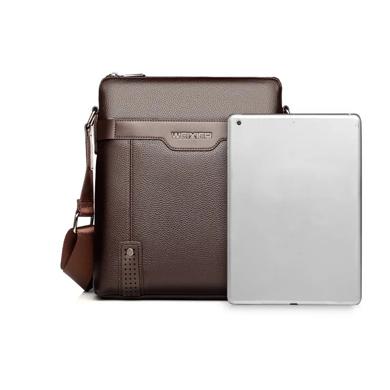 New Fashion Men Tote Bags PU Leather Famous Brand Men Messenger Bag with Clutch Male Cross Body Shoulder Business Bags for Men