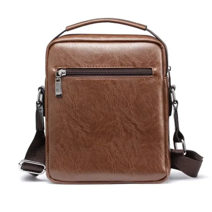 Casual Men Shoulder Bag Vintage Crossbody Bags Male Bag PU Leather Handbag Capacity Men Messenger Bags Tote Bag - Image 2