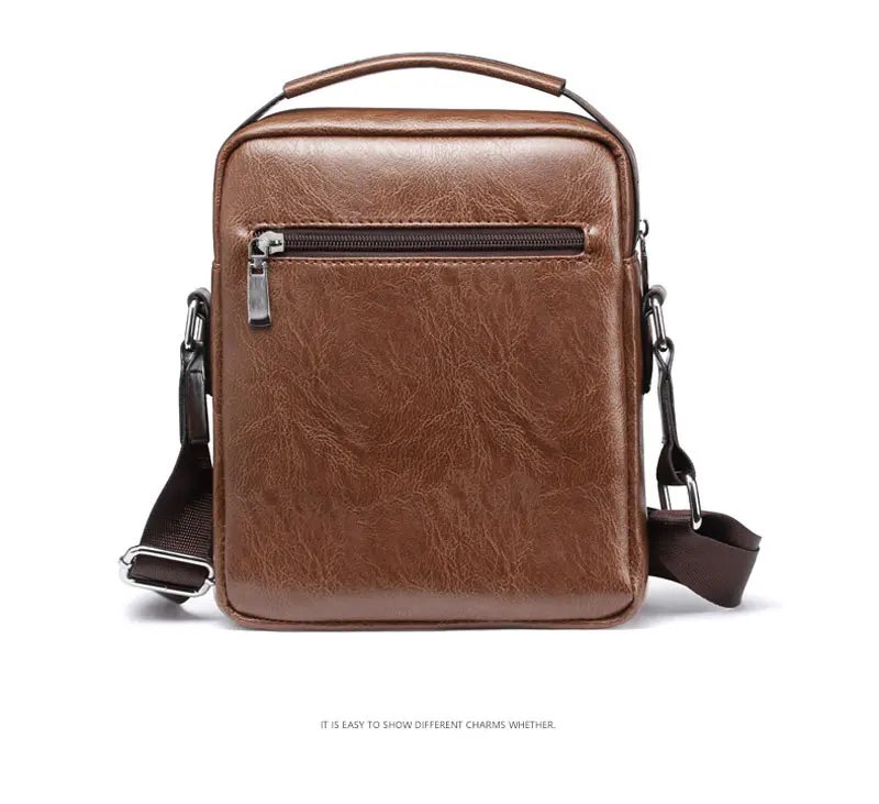 Casual Men Shoulder Bag Vintage Crossbody Bags Male Bag PU Leather Handbag Capacity Men Messenger Bags Tote Bag
