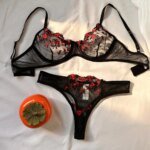 Floral Ropa Intima De Mujer Lenceria Women Lingerie Set Sexy Exotic See Through Bra And Panty Sets Embroidery Tangas Briefs Sets - Image 4