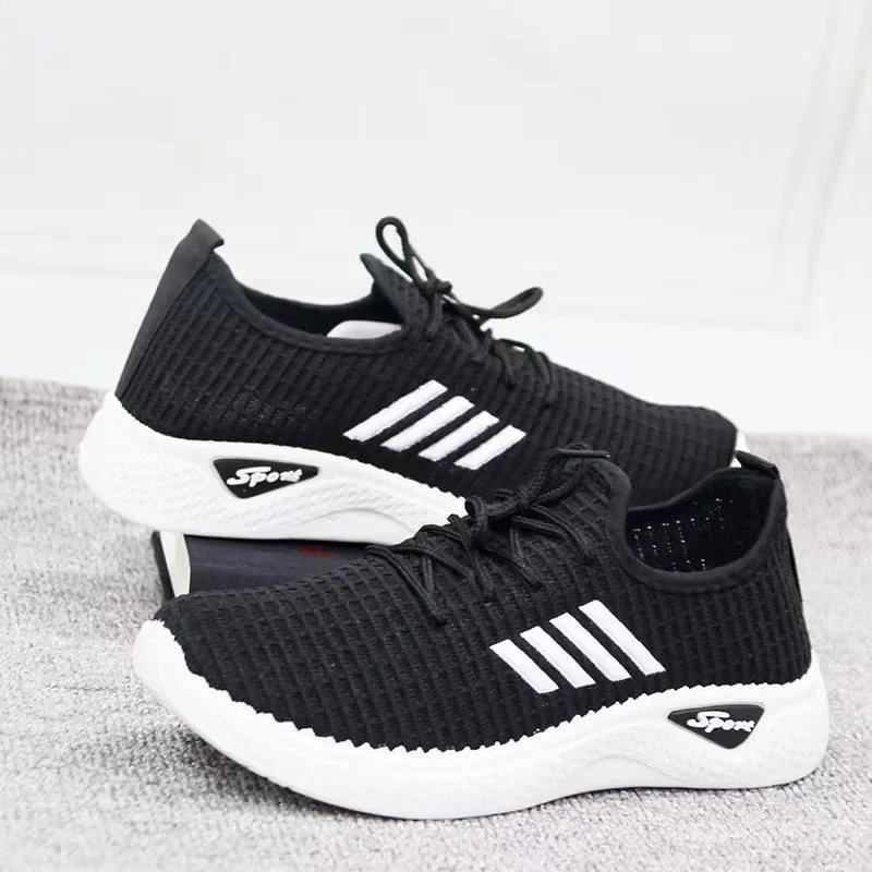 2025 New Women's Knit Low-Top Flats with Soft Sole, Mesh Upper, Casual Mom Shoes - Ideal for Everyday Wear in Spring and Summer