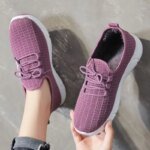 2025 New Women's Knit Low-Top Flats with Soft Sole, Mesh Upper, Casual Mom Shoes - Ideal for Everyday Wear in Spring and Summer - Image 2