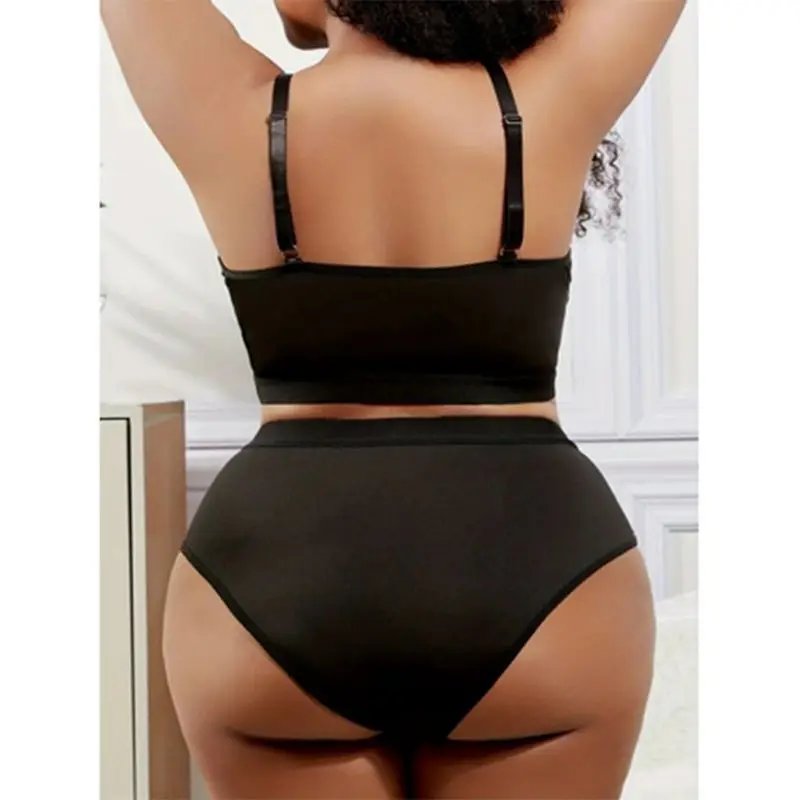 Plus Size Women Bra and Panty Set Sexy and comfortable Bra Wireless thin full coverage anti-sagging adjustable underwear set