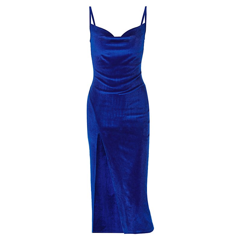 2023 Elegant Evening Gown For Women Summer Velvet Midi Bodycon Dress Women Sleeveless Off Shoulder Backless Party Club Dresses