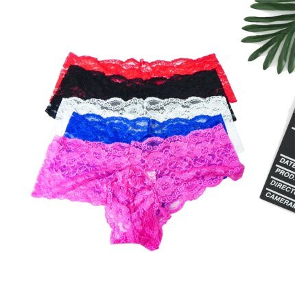 Men's Sexy Lace Boxer Flora See Through Underwear Exotic Transparent Sissy Crossdressing Lingerie Breathable Bulge Pouch Panties