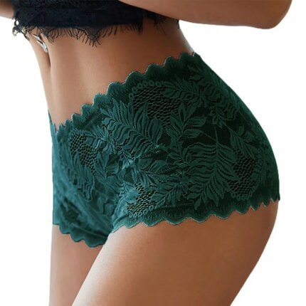 1pc Women's Sexy See Through Lace Lingerie Boxers Shorts Knickers Underwear Female Briefs Panties Plus Size