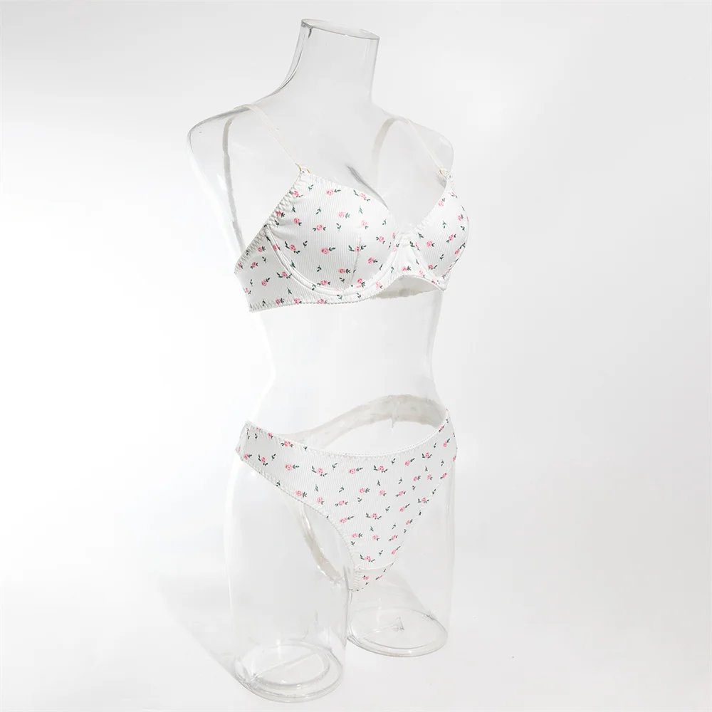 Fashion Flower Printing Lingerie 2 Pcs Sets Comfortable Intimate Bras And Panties Outfits Romantic Erotic Set 2025 Summer New Fashion Flower Printing Lingerie 2 Pcs Sets Comfortable Intimate Bras And Panties Outfits Romantic Erotic Set 2025 Summer New