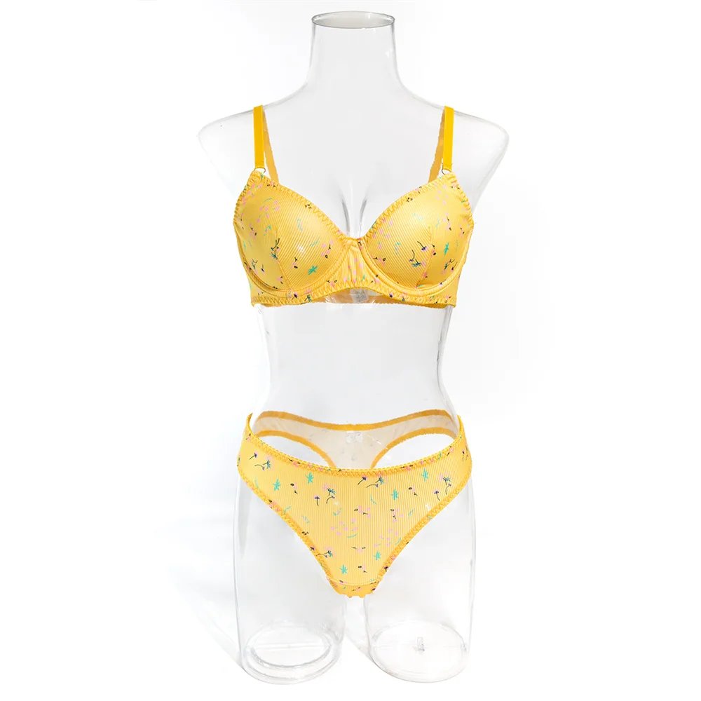 Fashion Flower Printing Lingerie 2 Pcs Sets Comfortable Intimate Bras And Panties Outfits Romantic Erotic Set 2025 Summer New Fashion Flower Printing Lingerie 2 Pcs Sets Comfortable Intimate Bras And Panties Outfits Romantic Erotic Set 2025 Summer New