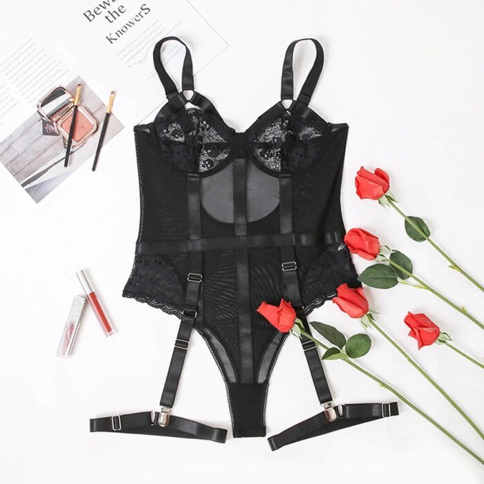 Sexy lingerie Bra And Panty set Exotic Costumes Sensual Transparent Erotic Apparel Porn Goth Mesh Sex Outfit Top and Briefs - Image 3