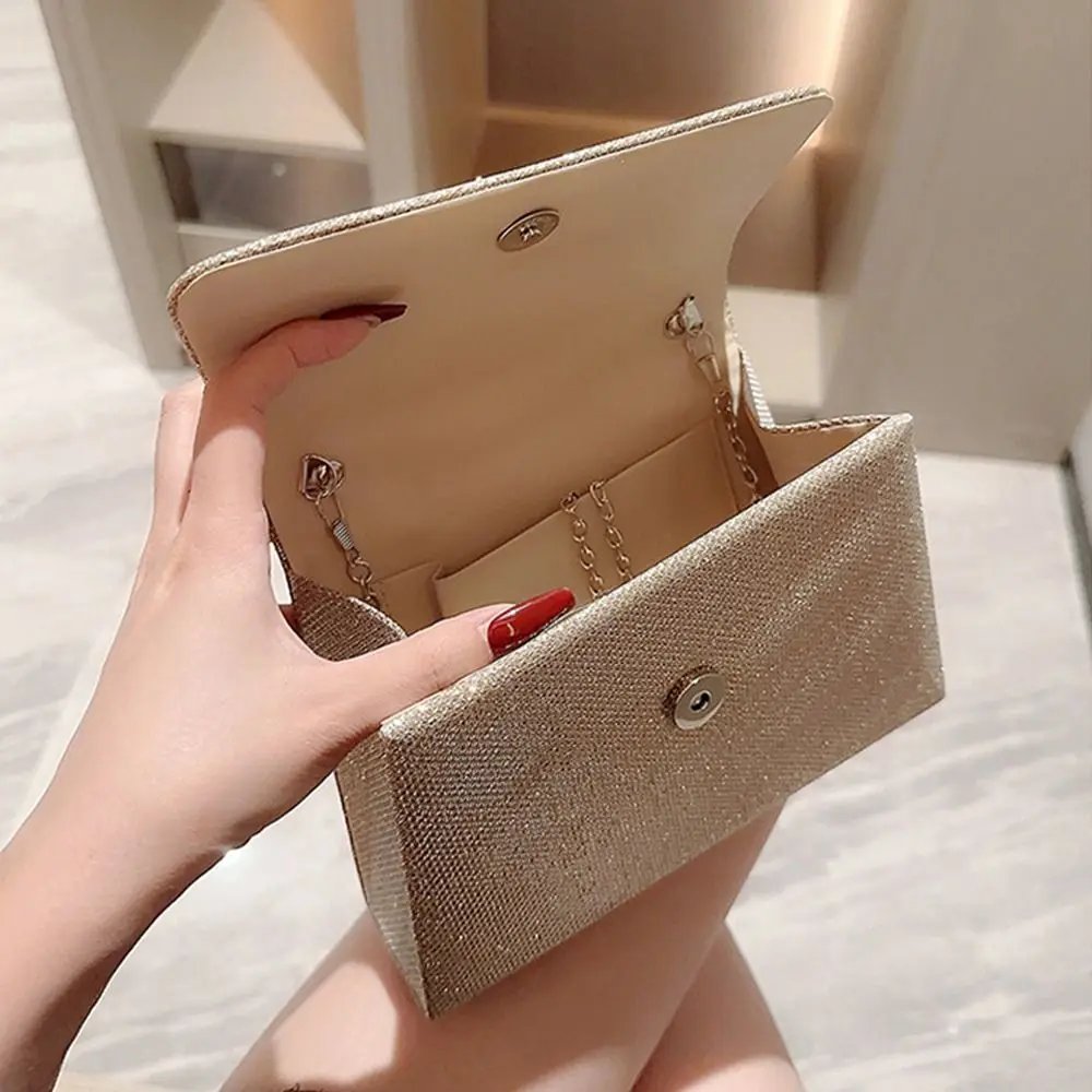 Pearl Chain Shoulder Bags Luxury Purse Gold Bright Silk Evening Bag Women Elegant Fashion Banquet Clutch Female Handbag Pearl Chain Shoulder Bags Luxury Purse Gold Bright Silk Evening Bag Women Elegant Fashion Banquet Clutch Female Handbag