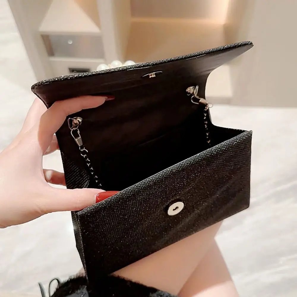 Pearl Chain Shoulder Bags Luxury Purse Gold Bright Silk Evening Bag Women Elegant Fashion Banquet Clutch Female Handbag Pearl Chain Shoulder Bags Luxury Purse Gold Bright Silk Evening Bag Women Elegant Fashion Banquet Clutch Female Handbag