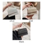 Pearl Chain Shoulder Bags Luxury Purse Gold Bright Silk Evening Bag Women Elegant Fashion Banquet Clutch Female Handbag - Image 5
