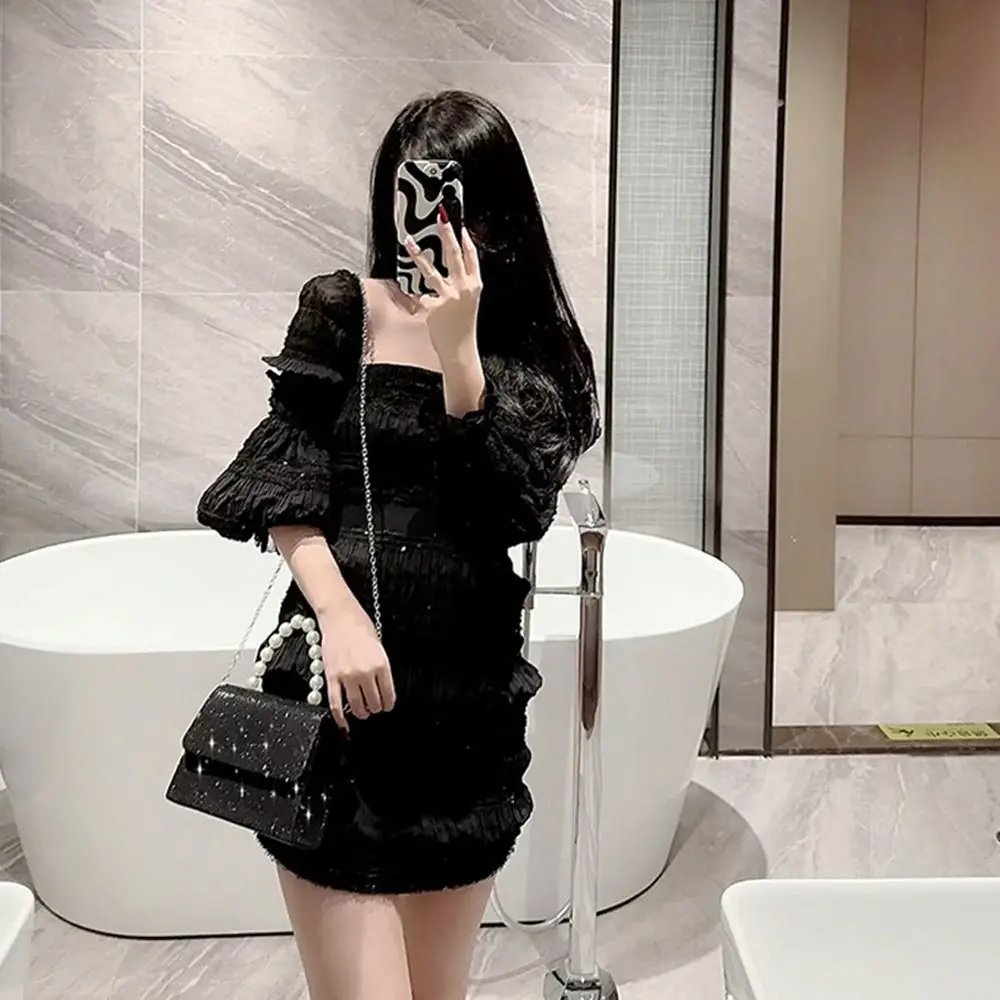 Pearl Chain Shoulder Bags Luxury Purse Gold Bright Silk Evening Bag Women Elegant Fashion Banquet Clutch Female Handbag Pearl Chain Shoulder Bags Luxury Purse Gold Bright Silk Evening Bag Women Elegant Fashion Banquet Clutch Female Handbag
