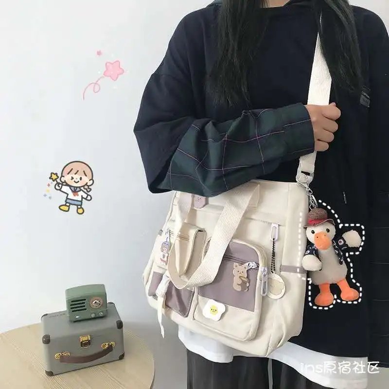 New Canvas Women Handbags Messenger Bag Youth Ladies Fashion Shoulder Tote Bag Versatile Female Crossbody Bags Pouch Pack Bolsas