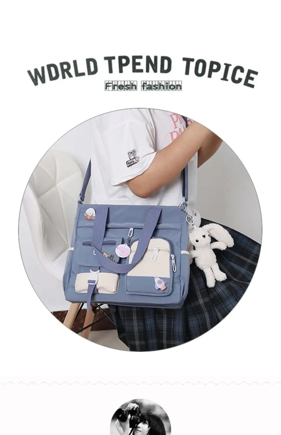 New Canvas Women Handbags Messenger Bag Youth Ladies Fashion Shoulder Tote Bag Versatile Female Crossbody Bags Pouch Pack Bolsas
