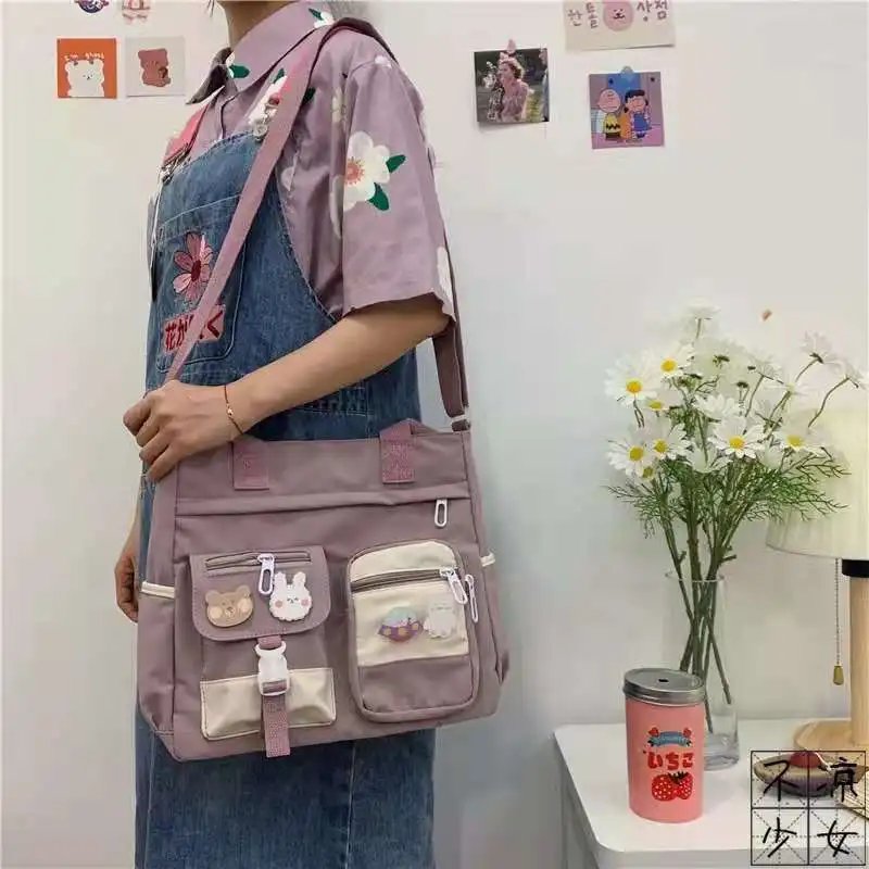 New Canvas Women Handbags Messenger Bag Youth Ladies Fashion Shoulder Tote Bag Versatile Female Crossbody Bags Pouch Pack Bolsas