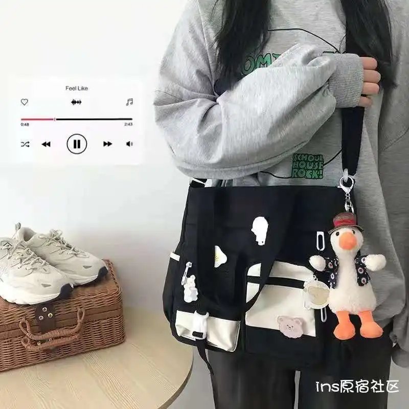 New Canvas Women Handbags Messenger Bag Youth Ladies Fashion Shoulder Tote Bag Versatile Female Crossbody Bags Pouch Pack Bolsas