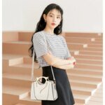 Fashion Leather Shoulder Bag Chain Purse for Women Small Purse Crossbody Bags  Women Trendy Underarm Bag Square Satchel Handbag - Image 2