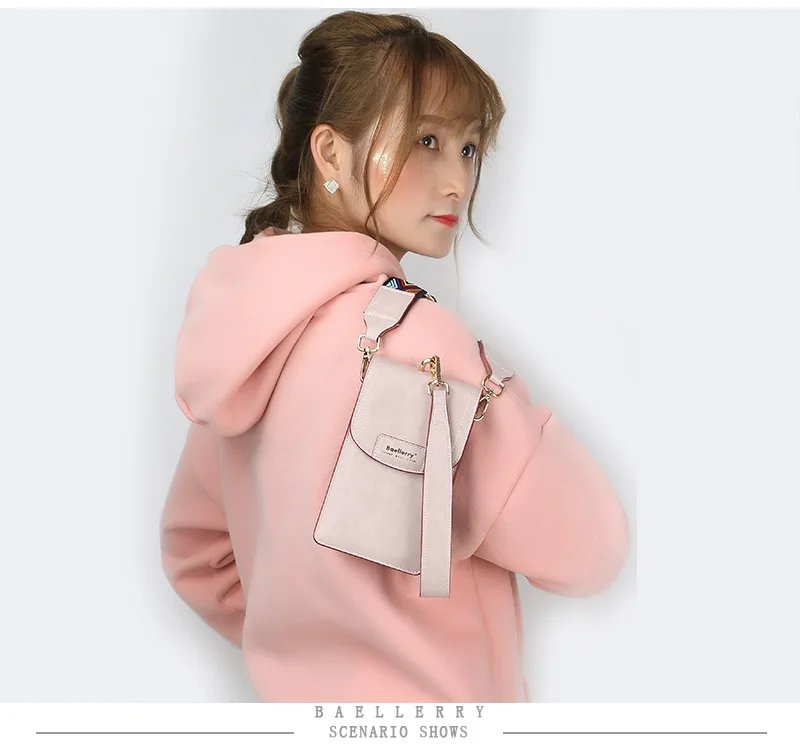 Korean edition phone bag New Baellerry fashion phone bag Buckle Crossbody Phone Bag Fashion Versatile Shoulder Bag