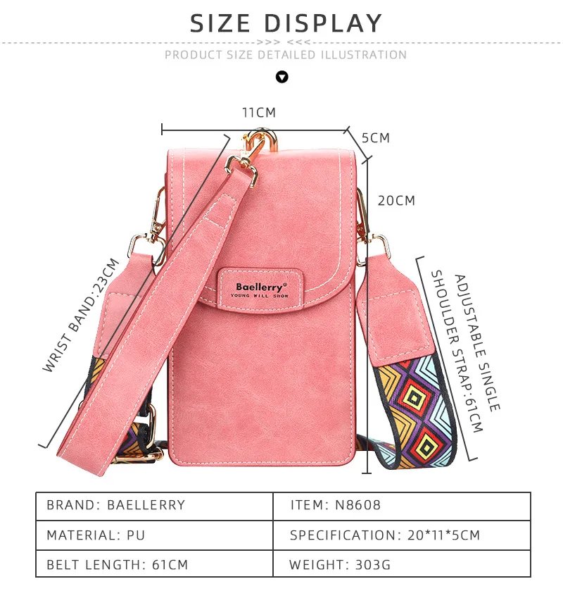 Korean edition phone bag New Baellerry fashion phone bag Buckle Crossbody Phone Bag Fashion Versatile Shoulder Bag