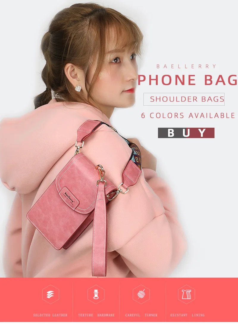 Korean edition phone bag New Baellerry fashion phone bag Buckle Crossbody Phone Bag Fashion Versatile Shoulder Bag
