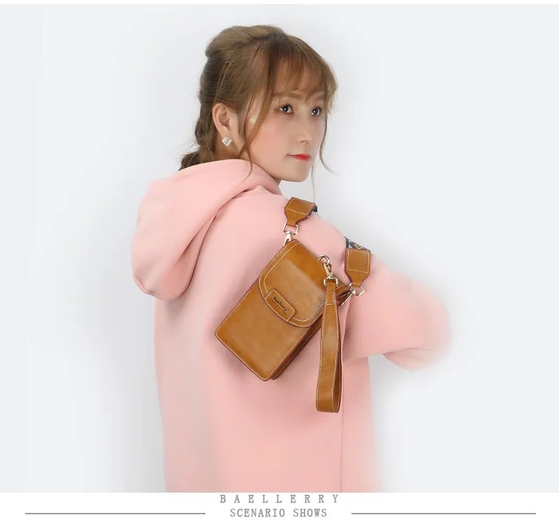 Korean edition phone bag New Baellerry fashion phone bag Buckle Crossbody Phone Bag Fashion Versatile Shoulder Bag